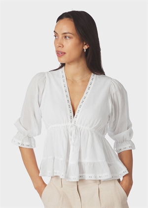 Adelia s voile bluse Hvid Neo Noir 